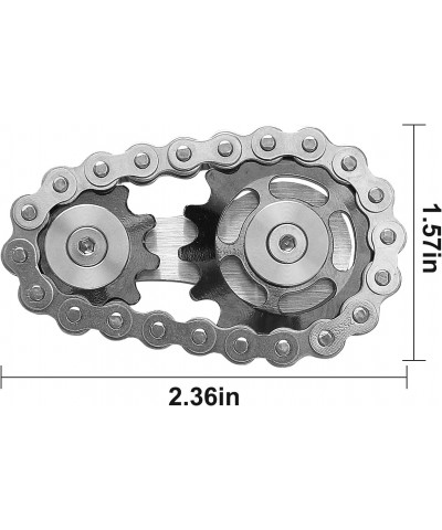 Bike Chain Gear Fidget Spinner Metal Sprocket Chain Fidget Toy Stress Anxiety Relief Fidget Toy Focus Finger Spinning Toy Sta...