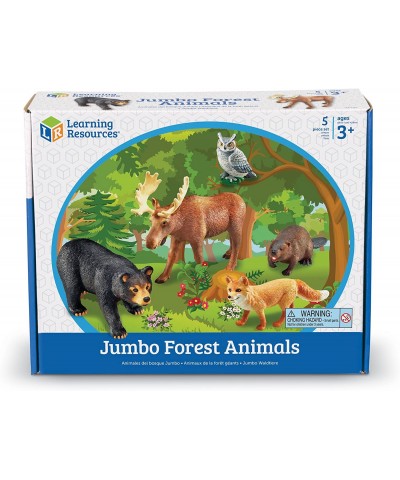 Jumbo Forest Animals - 5 Pieces Ages 3+ Pretend Play Animals for Toddlers Preschool Learning Toys Kids Play Animal Figures Zo...