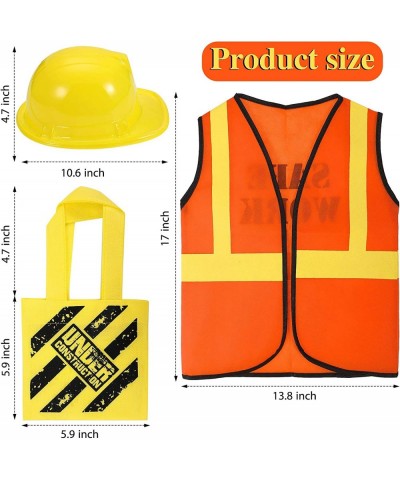 24 Pieces Construction Dress up Supplies Construction Costume Including Tote Bag Vest and Construction Hat Birthday Party Fav...