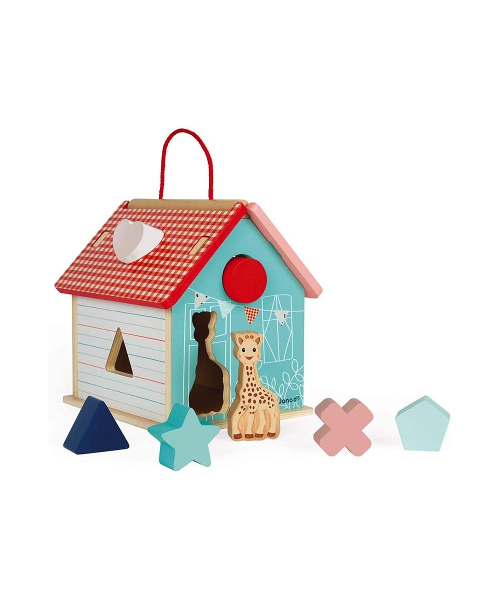 Sophie La Girafe Collection - 8 pc Wooden Shape Sorting House with Carry Handle - Ages 18+ Months - J09505 $52.34 Early Devel...