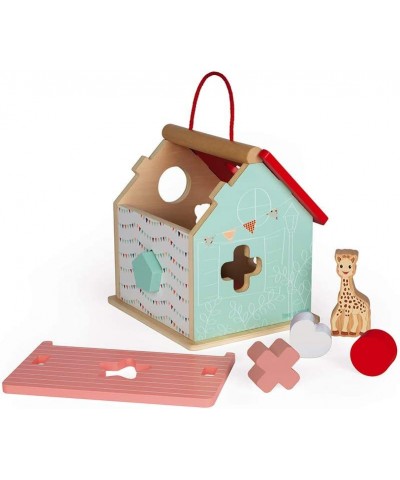 Sophie La Girafe Collection - 8 pc Wooden Shape Sorting House with Carry Handle - Ages 18+ Months - J09505 $52.34 Early Devel...