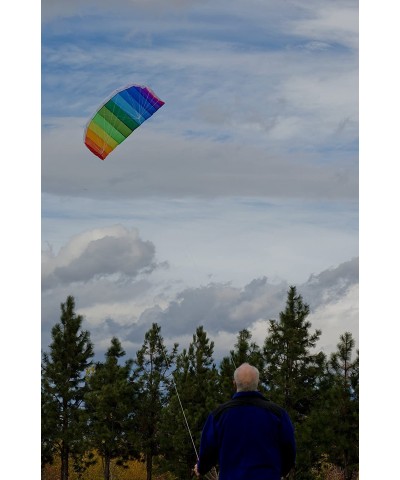 SS-IB-ITB-2973 Rainbow 62" Sport Kite Dual Line Stunt Parafoil Includes Braided Kite Line and Bag $57.93 Kites & Wind Spinners