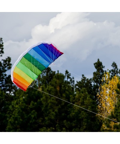 SS-IB-ITB-2973 Rainbow 62" Sport Kite Dual Line Stunt Parafoil Includes Braided Kite Line and Bag $57.93 Kites & Wind Spinners