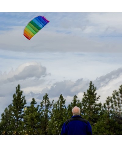 SS-IB-ITB-2973 Rainbow 62" Sport Kite Dual Line Stunt Parafoil Includes Braided Kite Line and Bag $57.93 Kites & Wind Spinners