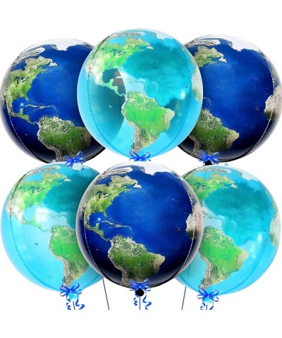 Big Globe Balloons and Earth Balloons - 22 Inch Pack of 6 | World Balloons for Earth Day Decoration | 4D World Map Balloons f...