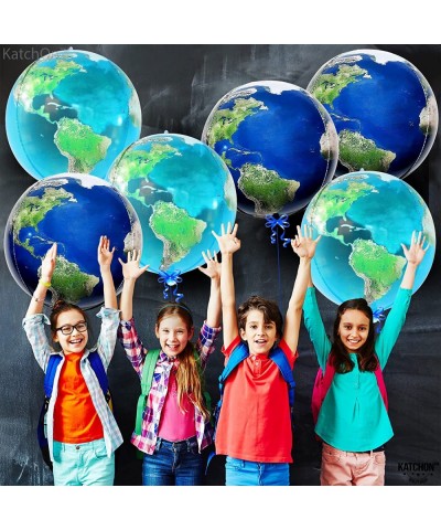 Big Globe Balloons and Earth Balloons - 22 Inch Pack of 6 | World Balloons for Earth Day Decoration | 4D World Map Balloons f...