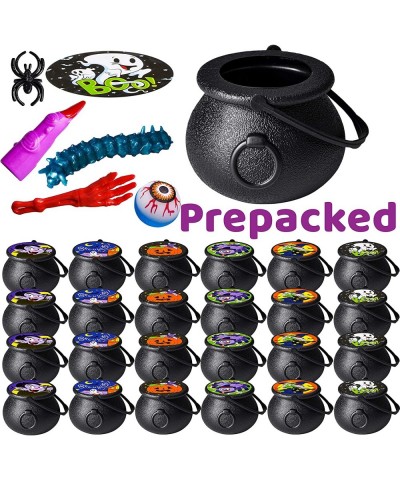 144 Pcs Halloween Game Toy Gifts for Kids 24 Pack Prefilled Cauldrons with Halloween Toy Eyeballs Witch Fingers Sticky Hands ...