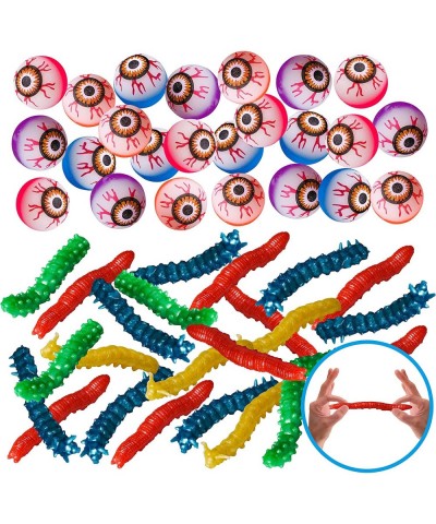 144 Pcs Halloween Game Toy Gifts for Kids 24 Pack Prefilled Cauldrons with Halloween Toy Eyeballs Witch Fingers Sticky Hands ...