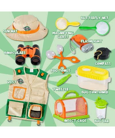 Outdoor Explorer Kit Bug Catcher for Kids (Vest Hat Flashlight Compass Binoculars Magnifying Glass and Butterfly Net) Kids Ca...