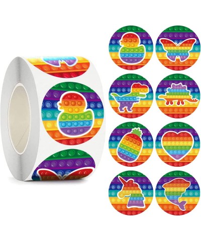 Pop Stickers for Kids 500pcs Fidget Stickers 1.5 inch 8 Different Design Round Self Adhesive Decoration Stickers for School B...