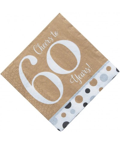 Cheers To 60 Years Bev Napkins (16pc) for Birthday - Party Supplies - Print Tableware - Print Napkins - Birthday - 16 Pieces ...