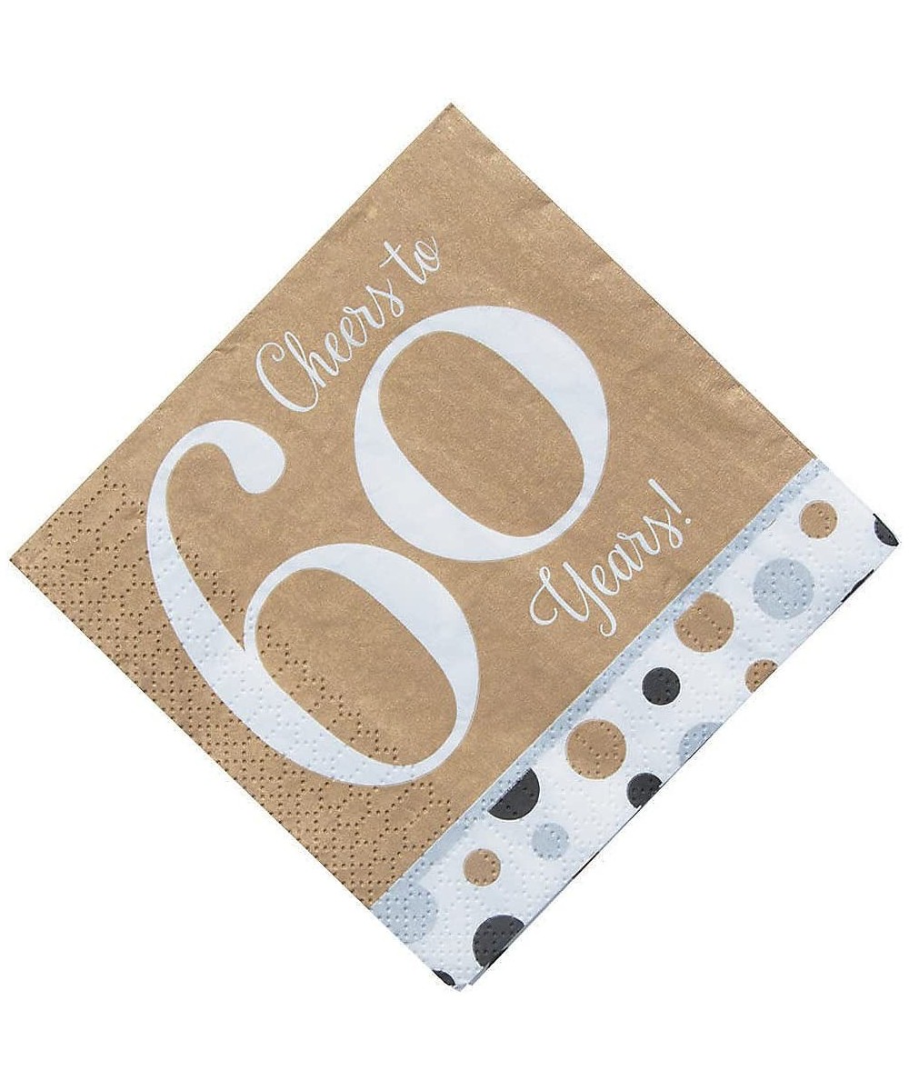 Cheers To 60 Years Bev Napkins (16pc) for Birthday - Party Supplies - Print Tableware - Print Napkins - Birthday - 16 Pieces ...