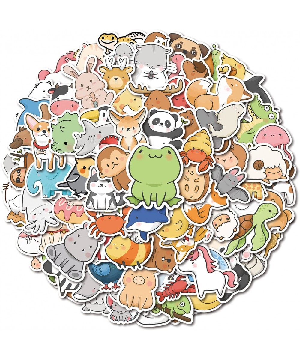 100 Pieces Animal Stickers Kawaii Cartoon Gift for Kids Teen Birthday Party Vinyl Waterproof Stickers for Water Bottle Hydro ...