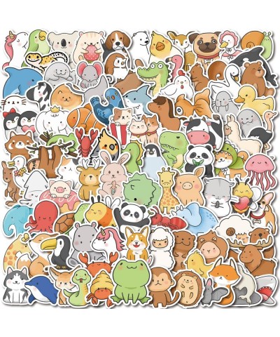 100 Pieces Animal Stickers Kawaii Cartoon Gift for Kids Teen Birthday Party Vinyl Waterproof Stickers for Water Bottle Hydro ...