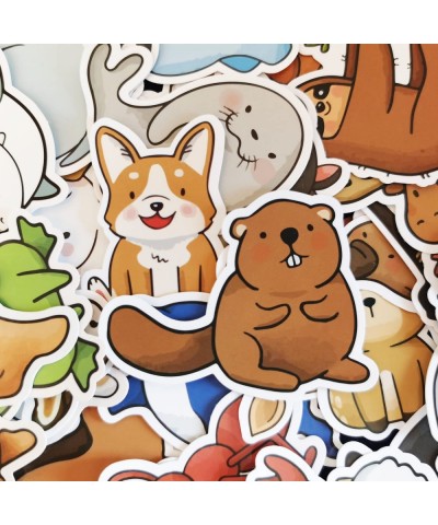 100 Pieces Animal Stickers Kawaii Cartoon Gift for Kids Teen Birthday Party Vinyl Waterproof Stickers for Water Bottle Hydro ...