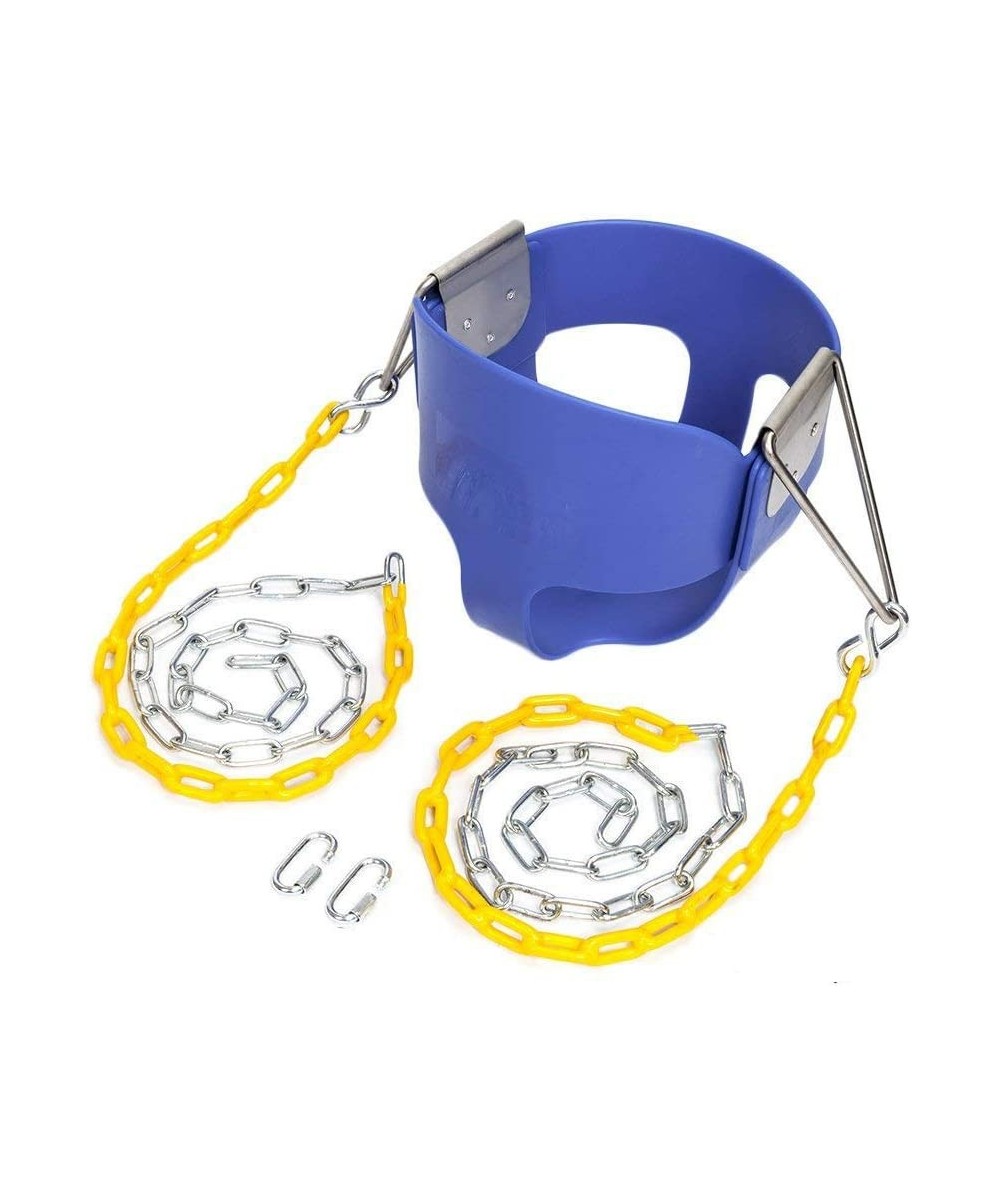 Toddler Swing Extra Long Chain with 2 Carabiners High Back Full Bucket Seat with Coated Swing Chains for Kids Outdoor Fully A...