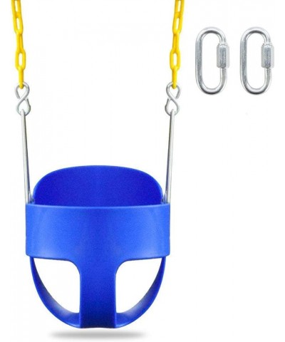 Toddler Swing Extra Long Chain with 2 Carabiners High Back Full Bucket Seat with Coated Swing Chains for Kids Outdoor Fully A...