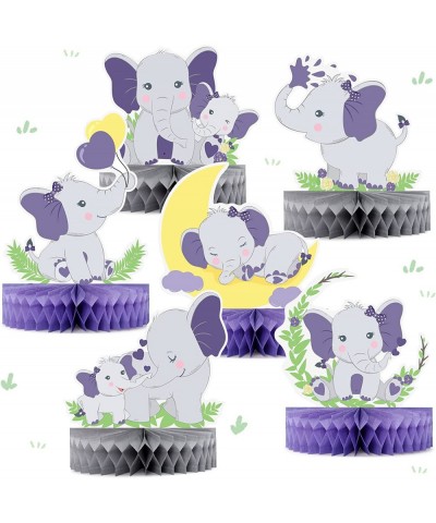 Purple Elephant Centerpieces Elephant Baby Shower Decorations for Girl Boy Cutie Honeycomb Table Topper Little Peanut Cutouts...