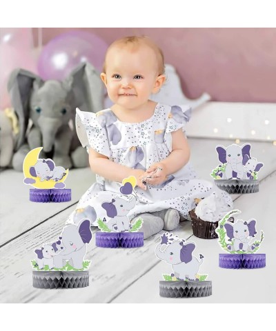 Purple Elephant Centerpieces Elephant Baby Shower Decorations for Girl Boy Cutie Honeycomb Table Topper Little Peanut Cutouts...