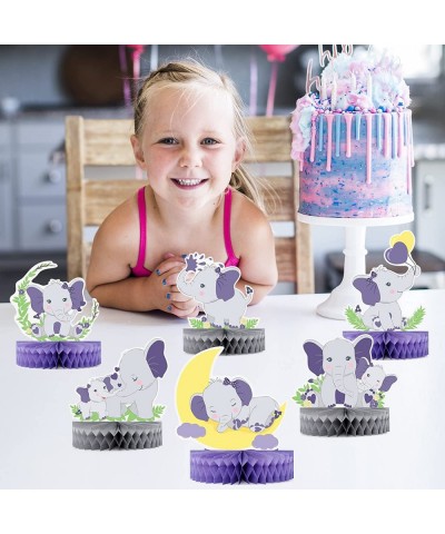 Purple Elephant Centerpieces Elephant Baby Shower Decorations for Girl Boy Cutie Honeycomb Table Topper Little Peanut Cutouts...