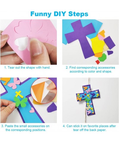 Easter Crafts for Kids Foam DIY Craft Kits Include Easter Rabbit Chick Goat Cross Basket Bunny Wretch Self-Adhesive Multi-Col...