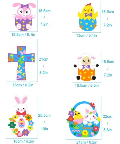 Easter Crafts for Kids Foam DIY Craft Kits Include Easter Rabbit Chick Goat Cross Basket Bunny Wretch Self-Adhesive Multi-Col...