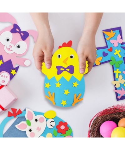 Easter Crafts for Kids Foam DIY Craft Kits Include Easter Rabbit Chick Goat Cross Basket Bunny Wretch Self-Adhesive Multi-Col...