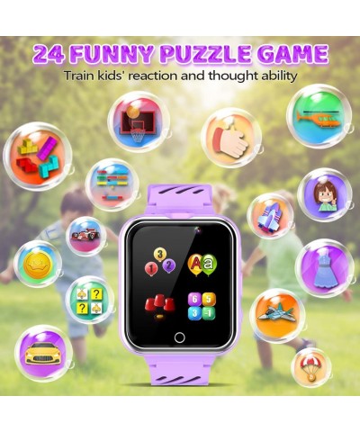 Kids Game Smart Watch Boy Girl Age 3-12 with 24 Games Dual Camera 1.54" HD Screen Video Music Player Pedometer Alarm Clock To...