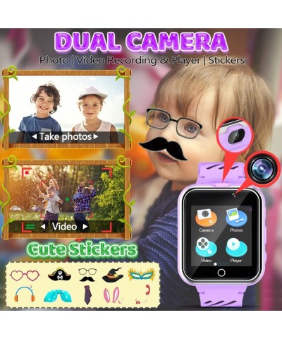 Kids Game Smart Watch Boy Girl Age 3-12 with 24 Games Dual Camera 1.54" HD Screen Video Music Player Pedometer Alarm Clock To...