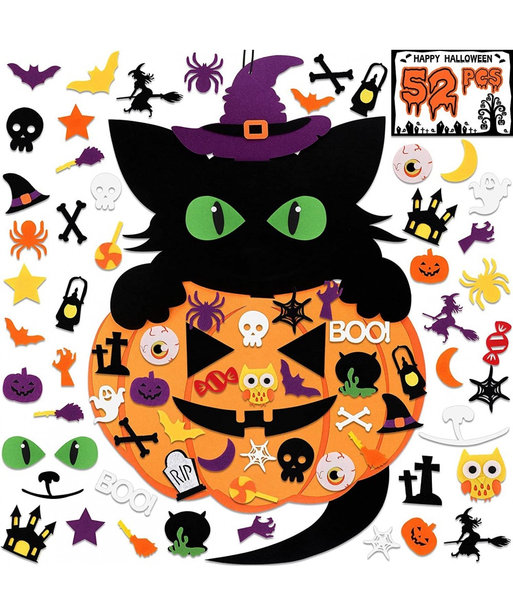 53 Pieces Halloween Crafts Halloween Party Favors with 50 Pieces Halloween Ornaments Cat Party Favors Halloween Party Supplie...