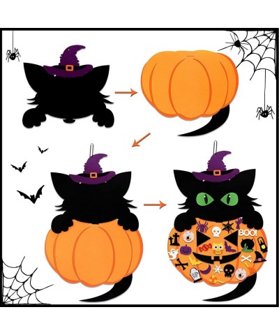 53 Pieces Halloween Crafts Halloween Party Favors with 50 Pieces Halloween Ornaments Cat Party Favors Halloween Party Supplie...