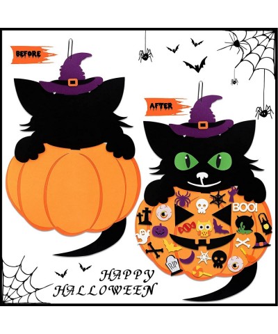 53 Pieces Halloween Crafts Halloween Party Favors with 50 Pieces Halloween Ornaments Cat Party Favors Halloween Party Supplie...