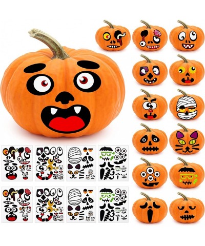 Halloween Pumpkin Decorating Stickers 8 Sheets Halloween Stickers for Kids Trick or Treat Pumpkin Face Stickers Jack-o-Lanter...