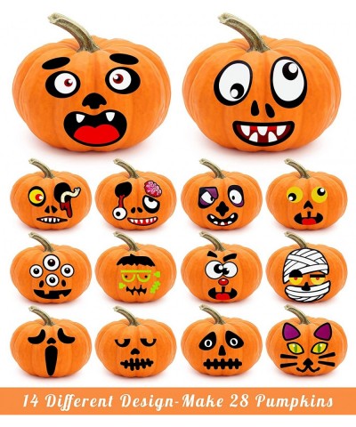 Halloween Pumpkin Decorating Stickers 8 Sheets Halloween Stickers for Kids Trick or Treat Pumpkin Face Stickers Jack-o-Lanter...