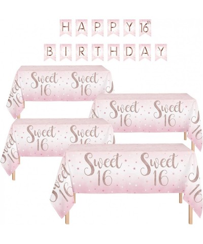 4 Pack Sweet 16 Tablecloth for Birthday Party Includes one Sweet 16th Banner Ideal for Sweet 16 Birthday Party $23.92 Kids' P...