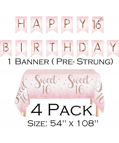 4 Pack Sweet 16 Tablecloth for Birthday Party Includes one Sweet 16th Banner Ideal for Sweet 16 Birthday Party $23.92 Kids' P...