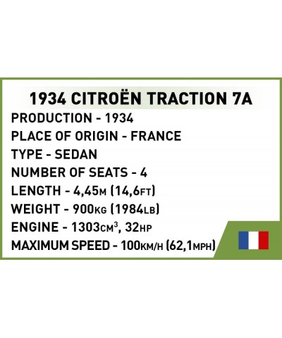 222 Pcs Hc WWII /2263/ 1934 Citroen Traction 7A $56.80 Toy Building Sets