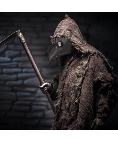 Plague Doctor Mask Creepy Long Nose Beak Halloween Mask Breathable Adjustable Leather Mask for Halloween Party $30.34 Kids' D...