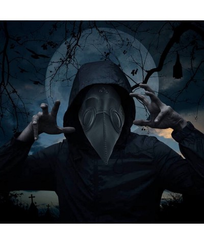 Plague Doctor Mask Creepy Long Nose Beak Halloween Mask Breathable Adjustable Leather Mask for Halloween Party $30.34 Kids' D...