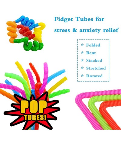 36 Pcs Pop Tube Sensory Fidget Toys Fidget Tubes for Stress and Anxiety Relief Stretch Pull Tube Fidget Toy for Classroom & P...