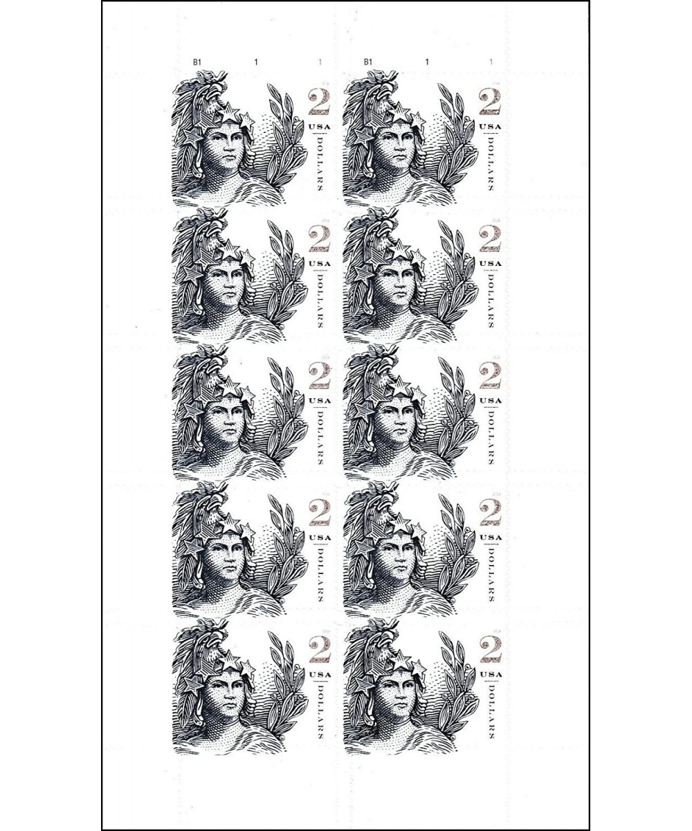 $2 Statue of Freedom Full Pane of 10 Postage Stamps Scott 5296 $58.33 Collectible Postage Stamps