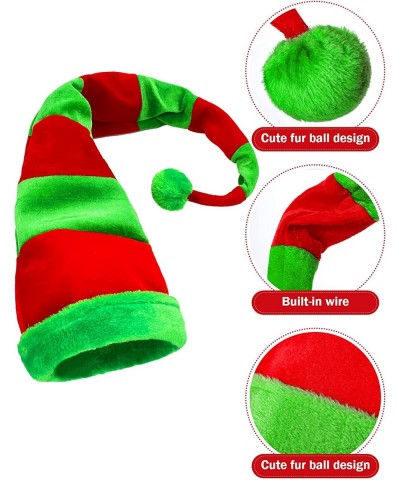 Long Striped Party Elf Hat Novelty Christmas Elf Hat with Cute Brooch Pin $18.45 Kids' Party Hats