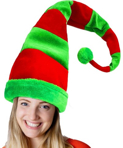 Long Striped Party Elf Hat Novelty Christmas Elf Hat with Cute Brooch Pin $18.45 Kids' Party Hats