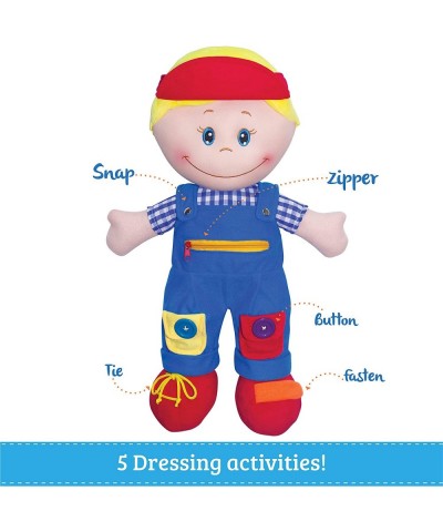 PlayTime Fun Love & Learn 20 in. Soft Plush Boy Doll With Zipper Button Snap Shoe Tie and Fasten | Sensory Learning and Educa...