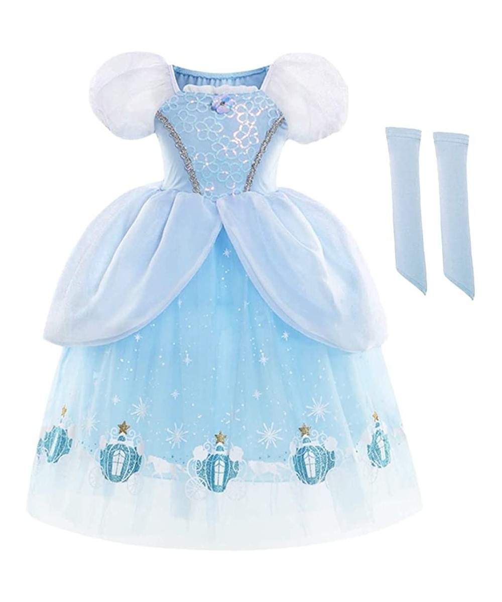 Girls Cinderella Dress Princess Birthday Puff Sleeve Fancy Christmas Party Gown Halloween Costume (w/Accessories) $31.88 Kids...