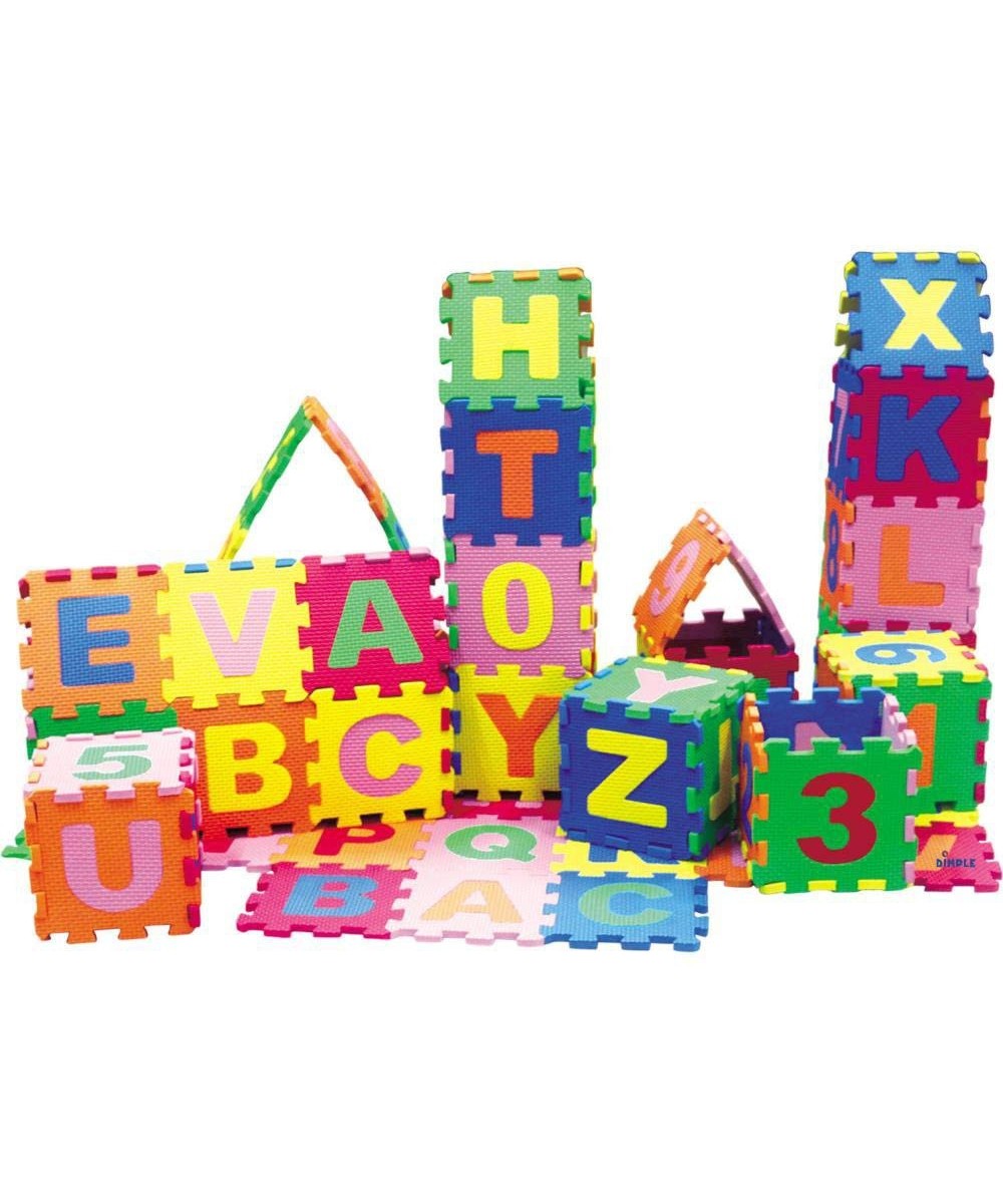 Baby Foam Play Mat (36-Piece Set) 5x5 Inches Interlocking Alphabet and Numbers Floor Puzzle Colorful EVA Tiles Girls Boys Sof...