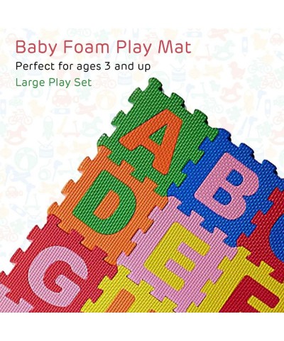 Baby Foam Play Mat (36-Piece Set) 5x5 Inches Interlocking Alphabet and Numbers Floor Puzzle Colorful EVA Tiles Girls Boys Sof...