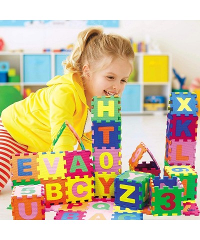 Baby Foam Play Mat (36-Piece Set) 5x5 Inches Interlocking Alphabet and Numbers Floor Puzzle Colorful EVA Tiles Girls Boys Sof...