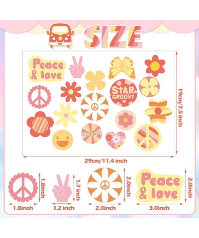 150 Pcs Groovy Retro Hippie Theme Party Stickers Boho Rainbow Daisy Flower Stickers Hippie Flower Car Stickers Colorful Peace...