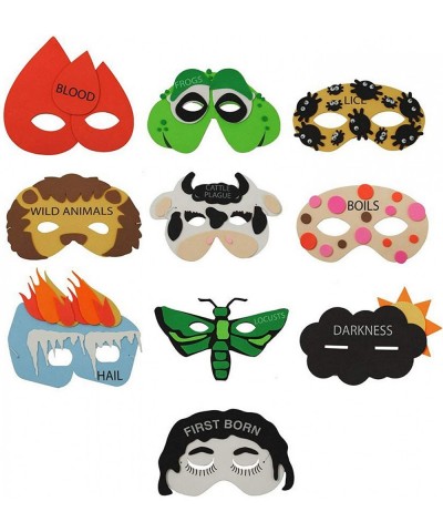 Passover 10 Plague Masks Decorations For Pesach Seder $20.79 Kids' Dress-Up Accessories